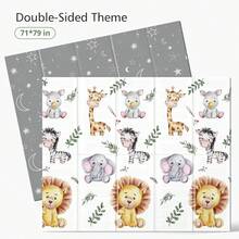 79x71 Foldable Baby Play Mat For Floor, Extra Large Tummy Time And Crawling Playmat, Thick Foam Play Mat For Baby, Reversible Portable Babies Floor Mats For Infant, Toddler - con sư tử - Xem 6