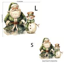 1/2/3 件圣诞老人和雪人热转印贴纸，DIY 服装转印贴花，适用于 T 恤、织物