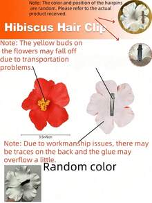 6 件/12 件 - 夏威夷花发夹、梅花泡沫发夹、夏威夷热带派对装饰品、海滩泳池度假服装、夏威夷派对用品、新娘婚礼。