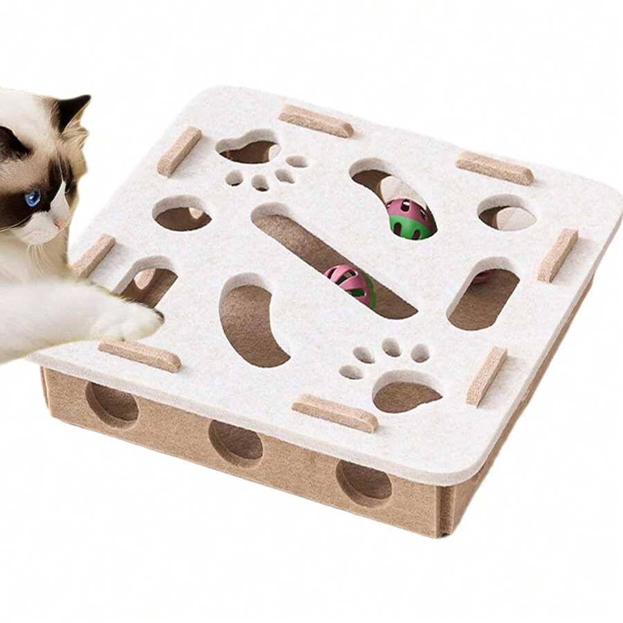 Educational Cat Toy, Interactive Scratching Game, Bell Track Maze, Exercise And Teething Toy For Kittens, Puppies, Large Dogs, Cages And Living Rooms! - 白色 - 查看 1