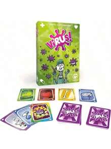 1 件病毒 1/病毒 2 卡牌游戏玩具 - Tranjis 策略桌面游戏玩具，适合 2-8 名玩家，多种语言说明（英语/法语/西班牙语），最佳思考玩具，适合青少年/成人，家庭聚会桌面游戏，独特的礼物创意，桌面游戏玩具，情人节游戏，新年游戏，婚礼游戏，新年礼物，情人节礼物/独立日礼物，返校，圣诞节，万圣节