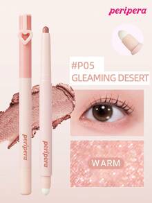 Peripera K-Beauty MOOD IN SHADE 眼影棒，附暈染頭，單色眼影筆，眼影、下眼線與眼袋筆，高光亮澤亮色筆，柔和自然暈染，輕盈順滑，日常妝容 - #P05 GLEAMING DESERT - 查看 1