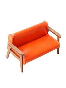 Canapea din piele în miniatură la scară 1:6/1:12, masă din lemn albă, opțiuni de canapea simplă și canapea dublă, potrivită pentru decorul mobilierului pentru casa de păpuși!