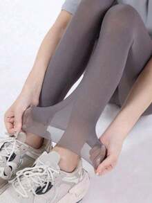 1 Pair Ultra-Thin Breathable Tight Pants, Summer Icy Cool Shark Leggings, High Waist Super Thin Yoga Pants, Women Seamless Tight Sports Base Layer Tights