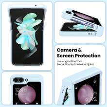 keshengtai 1 件糖果色铰链全覆盖手机壳适用于三星 Galaxy Z Flip7 7FE 6 5 4 3 5G 防水防震防摔防刮 - 淺藍色 - 查看 7