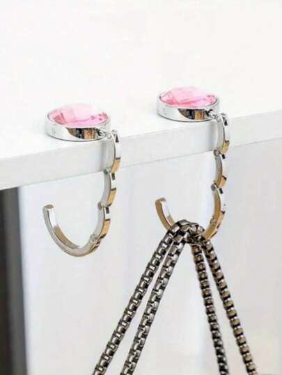 1 件优雅可折叠手提包挂钩 - 便携式合金钱包挂钩，复古风格包袋架，用于时尚配饰整理，优雅包袋收纳，复古风格挂钩