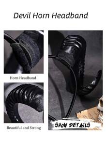 1pc Cosplay Devil Horns Headband - Three Colors To Choose From Horror Devil Horns, Black Gothic Steampunk Party Band, Halloween Decorations - Suitable As Party Role Play Props Witch, Devil Accessories, Headband, Scrunchie Headband