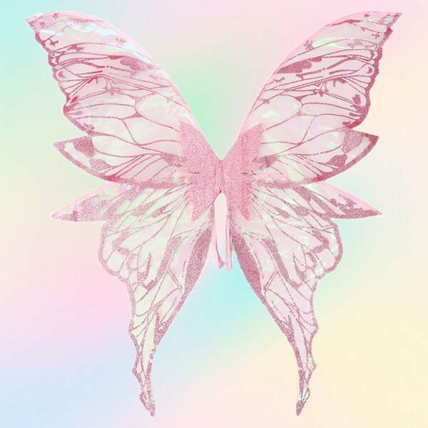 1pc Enchanting Shiny Fairy Butterfly Wings, Fashion Party Photo Prop Accessory, Suitable For Halloween Themed Party, Bachelorette Party, Cosplay, Butterfly Fairy Themed Party, Gathering, Stage Performance Decor, 18th Birthday Gift, Bridal Wedding Decoration