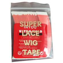 36 piezas de cinta adhesiva doble cara impermeable para pelucas, cinta adhesiva de fuerte sujeción transparente para pelucas con encaje, postizos y piezas de cabello - Naranja - Ver 2