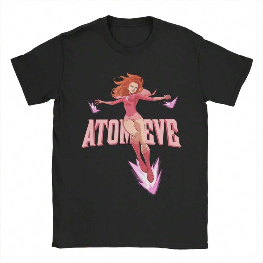 Men Invincible Presents Atom Eve T Shirt Cotton Clothing Funny Short Sleeve Crew Neck Tees Birthday Present T-Shirts - 黑色 - 查看 1