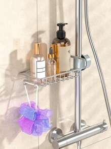 1 件排水收纳架，水槽球收纳架，不锈钢收纳架，用于海绵、肥皂、刷子、毛巾、浴室淋浴收纳架