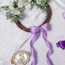 Cream Ribbon 1 Inch Double Face Satin Ribbon For Gift Wrapping Hair Bows Making Chair Sash Valentine's Day Wedding Birthday Party Invitation Decorations Floral Craft Sewing, 25 Yards - 463-葡萄紫 - 查看 4