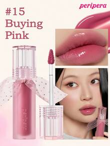 Peripera K-Beauty 水感裸色唇彩，鏡面水光唇釉，玻璃唇釉，豐唇效果，自然保濕，輕盈，提亮光澤長效，舒適，不黏膩，口罩友善，無白膜 - #15 Buying Pink - 查看 1