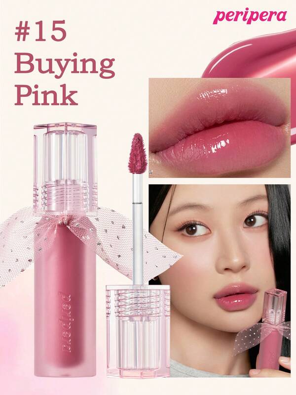 Peripera K-Beauty Water Bare Tint, Mirror Watery Lip Gloss, Glass Lip Gloss, Lip-Plumping, Naturally Moisturizing, Lightweight, Glow-Boosting Long-Lasting, Comfortable, Non-Sticky, Mask Friendly, No White Film, K-Beauty, Korean Makeup