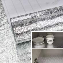 1 Rolle Silber-Orange-Schalen Tapete im minimalistischen Dekorationsstil, selbstklebende, ablösbare Küchendekorations-Vinylaufkleber mit Retro-Haptik, geeignet für Küche, Bad, Wohnzimmer, Möbel, DIY, 40 cm x 5 m, 3 m, 1 m Wandpapier, Wandaufkleber, Wanddekoration
