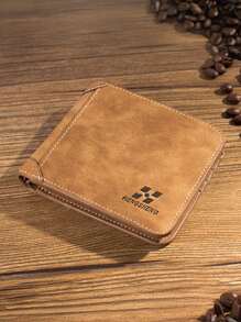 1件男士多卡位钱包短款磨砂皮革钱包复古三折横款钱包钱夹情人节礼物男士钱包迷你钱包钱夹男士钱包真皮小钱包