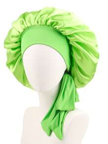 1 件个性化徽标弹力丝带纯色女士长发睡帽、化妆头巾、卷发护理帽 - A - 查看 35