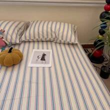 1pc 100% Cotton Bedroom Home Bedsheet, Multi-Size, All Season Use (Pillow Case Not Included)