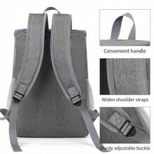 Rucsac izolat - Material Oxford îngroșat, calitate superioară, bretele reglabile și buzunare multiple pentru camping, drumeții, școală - negru cu accente portocalii, nu intră în contact cu alimentele, echipament de drumeție, depozitare pentru camping, design elegant, construcție complet impermeabilă