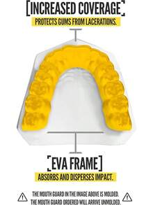 NXTRND CLASSIC Juego de 2 Protectores Bucales Deportivos, Ultra Delgado, para Fútbol Americano, Boxeo, Combate,, Jiu-Jitsu,, para Adultos y Niños - Amarillo - Ver 4