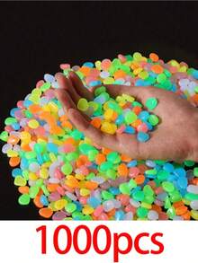 1000pcs Glow In The Dark Rocks, Solar Powered Outdoor Garden Path Stones, Luminous Pebbles, Suitable For Yard Path Decor, Landscape Lighting, Vase Filler (50/300/500pcs)