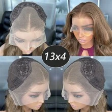 Kanekalon Futura Hair Brown 13x4 Synthetic Lace Front Wigs For Women 24 Inch Long Wavy Body Wave Glueless Kanekalon Hair Resistant Synthetic Hair Wigs Free Part 150% Density Or Women Everyday Use Natural Looking Synthetic Soft Wigs Easy To Install And Take Off For Beginners - Brown - View 7