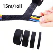 1pc 15m Heat Resistant, Noise Reducing, Flame Retardant Adhesive Tape, For Automotive Cable Harness Protection, Width 9/15/19/25mm - 15 M Length - View 2