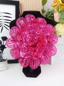 全新手工刺绣 6 层 3D 凸起水晶玫瑰花 DIY 服装、婚纱和礼服饰边