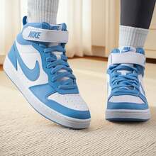 Nike COURT BOROUGH MID 2 (GS) 女童休闲运动鞋 CD7782-123 - 白色/藍色超越 - 查看 6