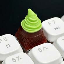 1 szt. Spersonalizowana, urocza i pyszna klawiatura mechaniczna z imitacją lodów czekoladowych, nakładki na klawisze z osią krzyżową, wysokość OEM, materiał ABS, starannie wykonany zamiennik klawisza ESC, prezent na akcesoria komputerowe DIY