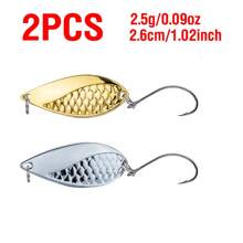 2PCS Spoons Lure Gold/Silver Metal Swimbait 2.5-20g Casting Lure 2.6-5.3cm Artificial Hard Bait Sinking For Trout Bass