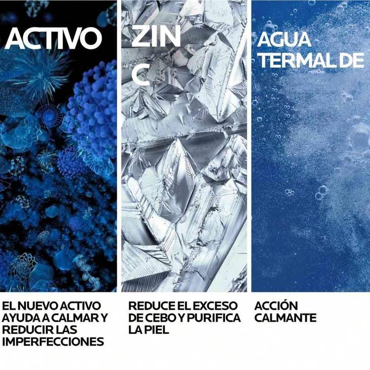 Effaclar Gel Purificante Gel Limpiador Facial para Piel Grasa,Limpiador Facial para Piel Grasa y Sensible   Reduce Puntos Negros, Controla Brillo y Exceso de Sebo  Apto para Piel Intolerante o con Acné  Fórmula con Agua Termal, Zinc y Agentes Suaves400 ml - Azul - Añade 7