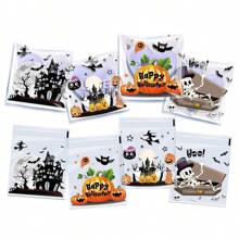 Halloween Kekstüte, Schnee-Knistern, selbstklebende Reißverschlusstüte zum Backen, Lebensmittel-Snacktüte, Kürbis-Geist Süßigkeiten-Verpackungstüte