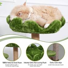 38 Inch Medium Cat Tree, Green Staircase Model Cat Climbing Frame, Multi-Tier Cat Tower With Cat Scratching Post, Cozy Perch Cat Playhouse Cat Climbing Frame - Green - View 8