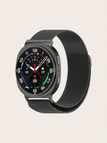 1pc Unisex Plain Quick Release Magnetic Clasp Stainless Steel Hollow-Out Milanese Smartwatch Strap Compatible With Samsung Galaxy Watch 8 40mm/44mm/Classic 46mm - Galaxy Watch 8 - View 11