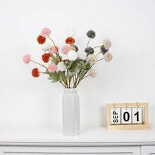 1pc 5 Flower Dandelion Artificial Flowers, Autumn Colors, Decoration For Living Room, Dining Table Floral Arrangement, Valentine Day, Gift Gifts Birthday Graduation
