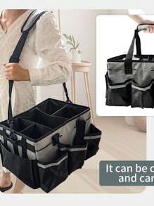 清洁收纳盒，汽车工具收纳袋，清洁用品收纳手提袋，清洁公司家用清洁用品收纳篮，酒店清洁用品收纳，花园工具收纳，厨房清洁用品收纳 - 灰色 - 查看 7