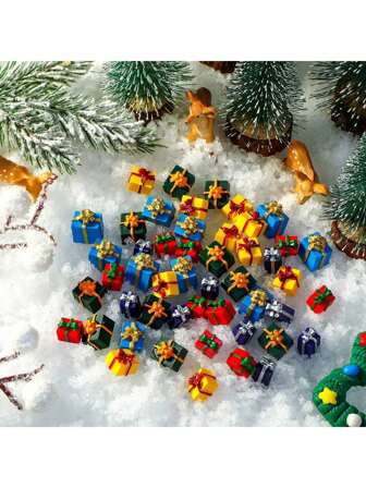 5pcs Mini Christmas Crafts, Miniature Christmas Ornaments, Decorative Mini Christmas Figurines, Charming Christmas Craft Toys, Mini Tree Decor, DIY Garden Accessories (Multi-Color)