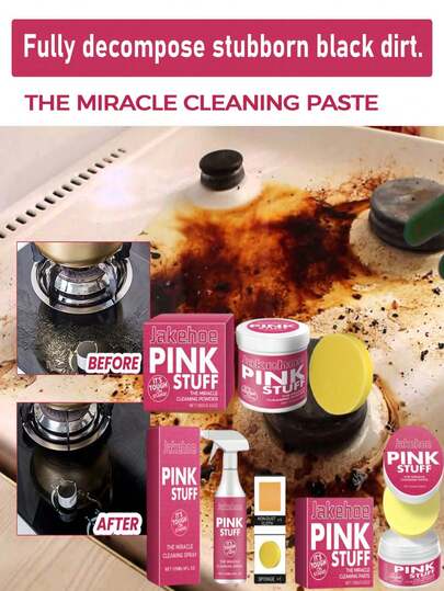 Jakehoe Schwere Küchen-Reinigungsset | Entfetter, Scheuercreme & Pulver Kombi | Entfernt Fett, Schmutz & Flecken | Perfekt für Öfen, Kochfelder, Fliesen & Kochgeschirr | Streifenfreier Glanz & einfache Reinigung