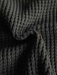 男士休闲百搭纯色提花圆领长袖毛衣，秋冬