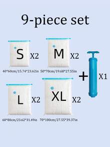 1/9pcs Vacuum Storage Bags For Clothes, Transparent Visible Bedding Organizer Bags, Dust-Proof And Moth-Proof Garment Bags, Save 80% Closet Space, Portable Multi-Purpose Storage Bags For Clothes, Socks, Comforters, Blankets, Autumn/Winter Quilts, Travel Luggage, Suitable For Home Closet, Travel, Dorm Room Bedding Compression