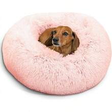 Best Friends By Sheri Original Calming Donut Dog And Cat Bed, Shag Faux Fur, Lavender, (36in X 36in) - Anxiety Relief For Pets Up To 100 Lbs - Cotton Candy Shag - Xem 7