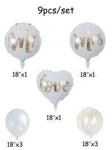 9pcs/Set Printed Gold Dot Latex Balloon Party Decoration Kit - Multicolor - View 3