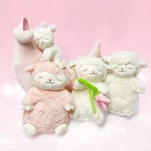 MINISO 暖白色站立羊絨毛玩偶，柔軟如雲，暖白色，觸感舒適，閉眼微笑，超級可愛。(1件) - 白色 - 查看 8