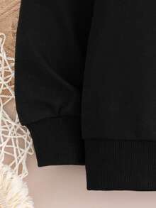 Toddler Bow Graphic Print Crew Neck Sweatshirt And Leggings Set