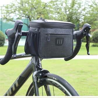 1 Stück Leinen Grau Fahrradtasche, Skateboard Lenker Tasche, Faltrad Lenker Tasche, Balancescooter Lenker Tasche