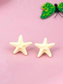 1 para letnich, uroczych niebieskich kolczyków z rozgwiazdą, słodkie kolczyki dla dziewczynek na wakacjach na plaży, modne, uniwersalne kolczyki