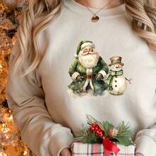 1/2/3 件圣诞老人和雪人热转印贴纸，DIY 服装转印贴花，适用于 T 恤、织物