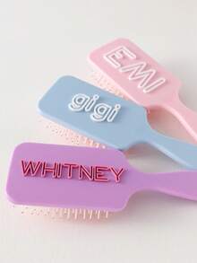 1pc Personalized Name Engraved Anti-Static Solid Color Hair Comb, Gift For Her, Mom, Bridesmaid, Birthday, Party, Anniversary Christmas Beauty Accessories - Multicolor - View 6