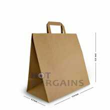 HOT BARGAINS 50 X Brown Paper Bags With Handles | Takeaway Carriers - Brown - View 9